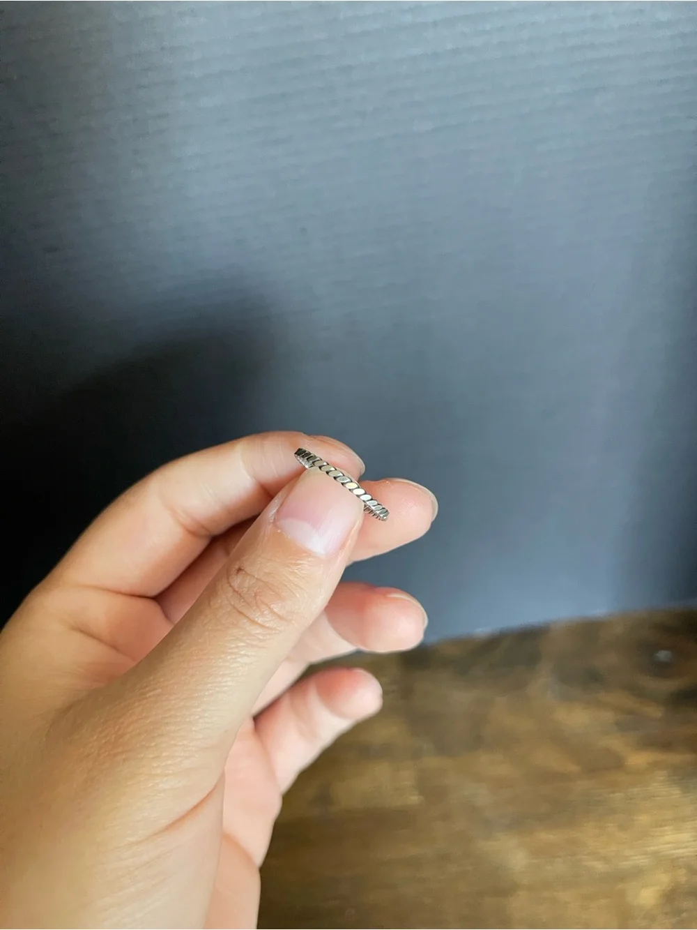 Dainty sterling silver band twisted Cuban ring size 6